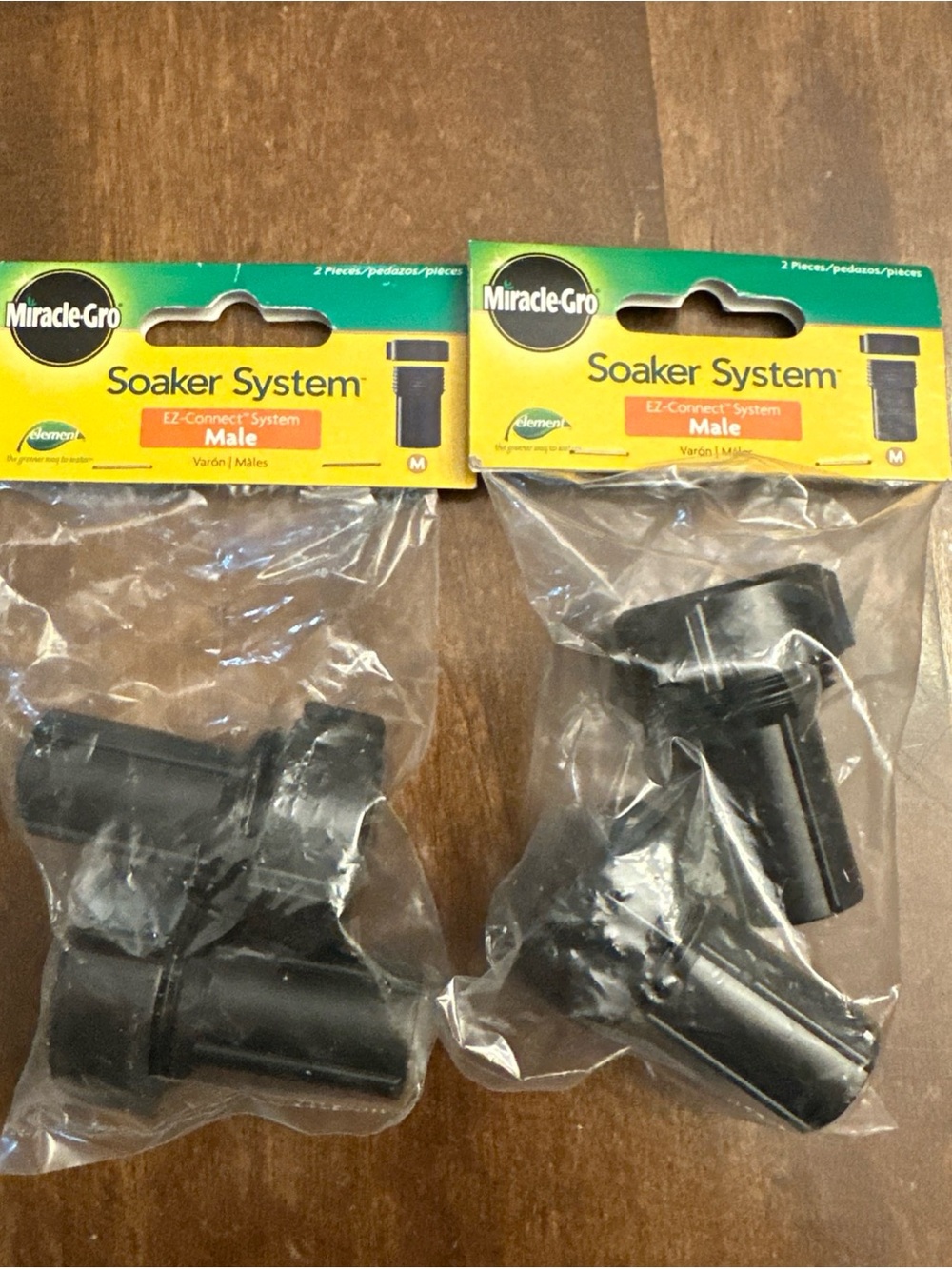 Lot Of 2-Miracle Gro MGEZM3802 Male EZ Connectors For Soaker System-NEW